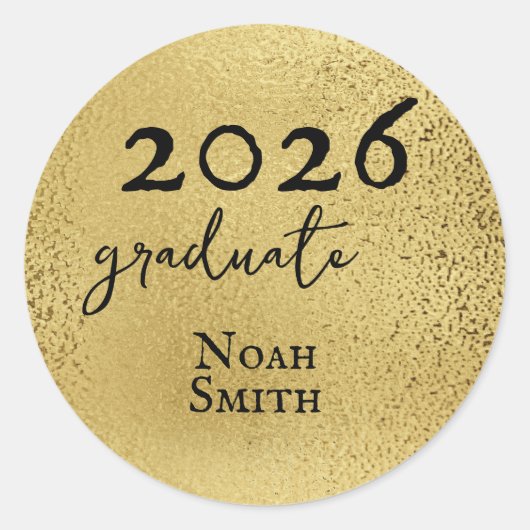 Elegant Gold Class of 2023 Afstuderen Ronde Sticker (Voorkant)