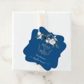 Elegant Gold Classic Blue Floral Vrijgezellenfeest Bedankjes Labels (In situ)
