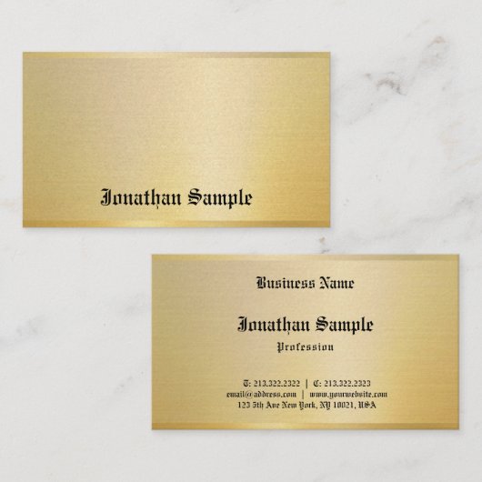 Elegant Gold Classic look  Nostalgic Trendy Visitekaartje (Voorkant / Achterkant)
