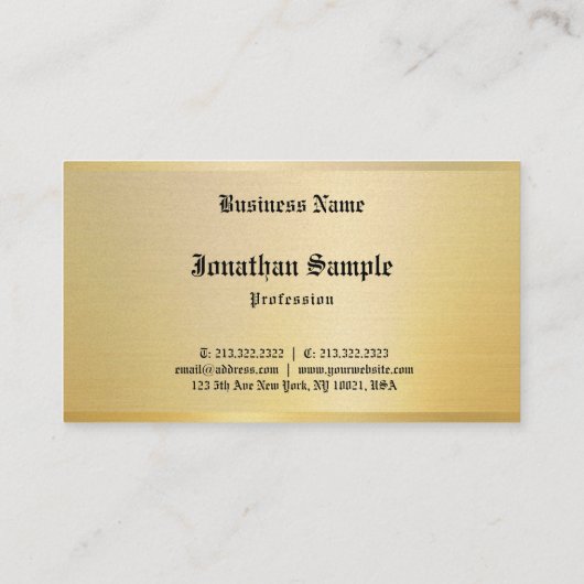Elegant Gold Classic look Nostalgic Trendy Visitekaartje (Achterkant)