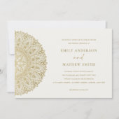 Elegant Gold Classic  Mandala Wedding Invite Bedankkaart (Voorkant)