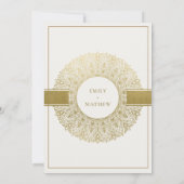 Elegant Gold Classic  Mandala Wedding Invite Bedankkaart (Achterkant)