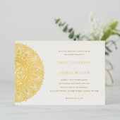 Elegant Gold Classic  Mandala Wedding Invite Folie Uitnodiging (Staand Voorkant)