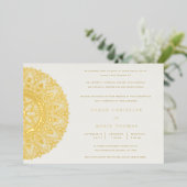 Elegant Gold Classic  Mandala Wedding Invite Folie Uitnodiging (Staand Voorkant)