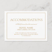 Elegant Gold Classic Script-accommodatie Informatiekaartje (Voorkant)