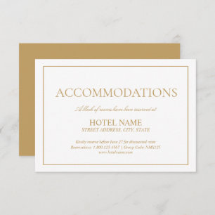 Elegant Gold Classic Script-accommodatie Informatiekaartje
