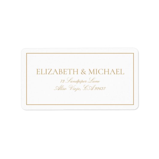 Elegant Gold Classic Script Label (Voorkant)