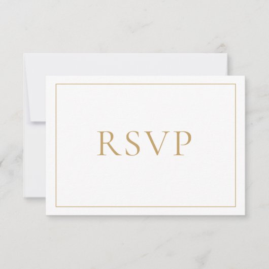 Elegant Gold Classic Script RSVP Kaartje (Voorkant)
