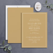 Elegant Gold Classic Script Weduwuitnodiging Kaart