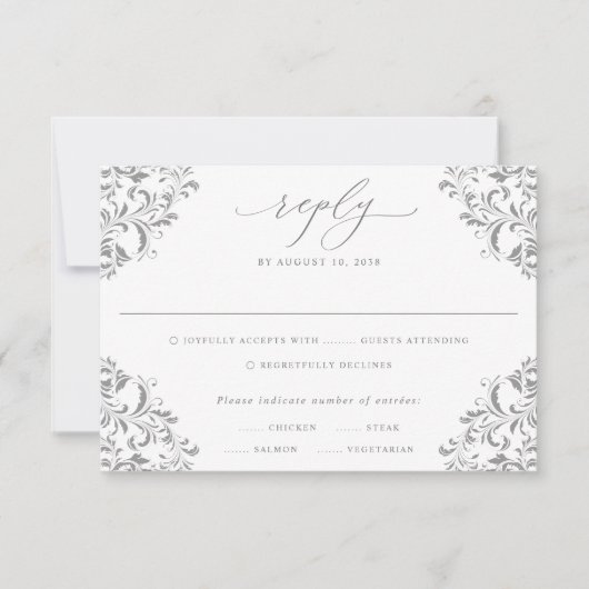 Elegant Gold  Classic Wedding RSVP Kaart (Voorkant)