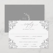Elegant Gold  Classic Wedding RSVP Kaart (Voorkant / Achterkant)
