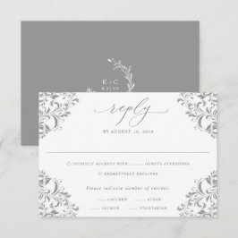 Elegant Gold  Classic Wedding RSVP Kaart