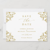 Elegant  Gold Classic Wedding Save The Date (Voorkant)