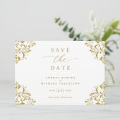 Elegant Gold Classic Wedding Save The Date (Staand voorkant)