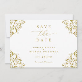 Elegant  Gold Classic Wedding Save The Date