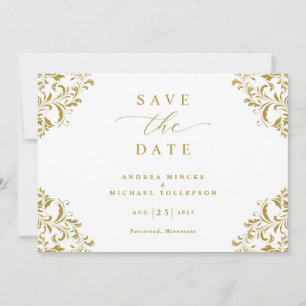 Elegant Gold Classic Wedding Save The Date
