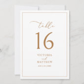 Elegant Gold Clean minimalistisch tafelnummer (Voorkant)