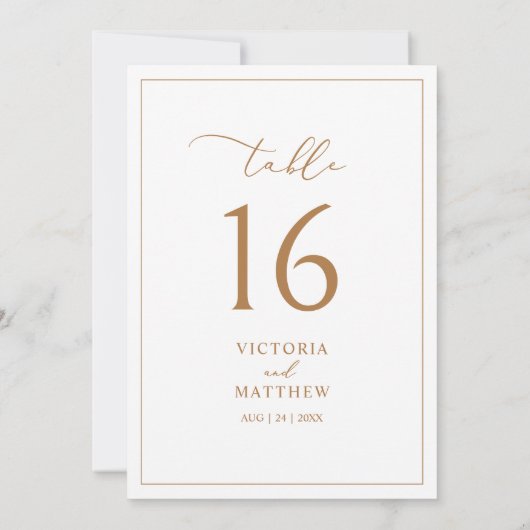 Elegant Gold Clean minimalistisch tafelnummer (Achterkant)