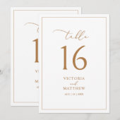 Elegant Gold Clean minimalistisch tafelnummer (Voorkant / Achterkant)