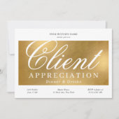 Elegant Gold Client Waardering Zakelijk diner Kaart (Voorkant)
