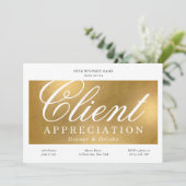 Elegant Gold Client Waardering Zakelijk diner Kaart (Staand voorkant)