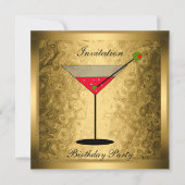 Elegant Gold Cocktail Party Invitation Kaart (Voorkant)