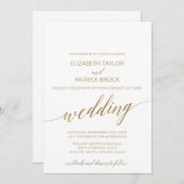 Elegant Gold Cocktails en Dinner Wedding Kaart (Voorkant / Achterkant)