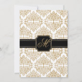 Elegant Gold Color Flourand en Damask Kaart (Achterkant)