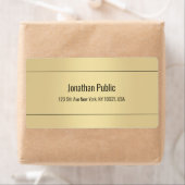 Elegant Gold Colour Simple Design Sjabloon Shippin Etiket (Insitu)