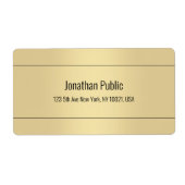 Elegant Gold Colour Simple Design Sjabloon Shippin Etiket (Voorkant)
