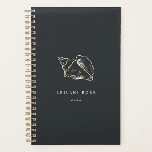Elegant Gold Conch Shell op maat Planner (Voorkant)