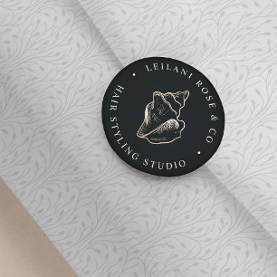 Elegant Gold Conch Shell op maat Ronde Sticker