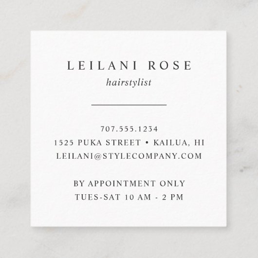 Elegant Gold Conch Shell Vierkante Visitekaartje (Achterkant)