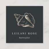 Elegant Gold Conch Shell Vierkante Visitekaartje (Voorkant)