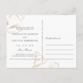 Elegant Gold Conch Shell Wedding Save the Date Aankondigingskaart (Achterkant)