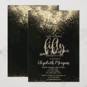 Elegant Gold Confetti 50e verjaardag Kaart (Voorkant / Achterkant)