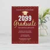 Elegant Gold Confetti Afstuderen Klasse 2022 Kaart (Staand voorkant)