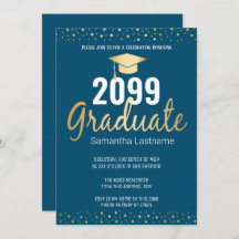 Elegant Gold Confetti Afstuderen Klasse 2022