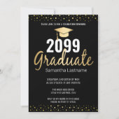 Elegant Gold Confetti Afstuderen Klasse 2022 Kaart (Voorkant)