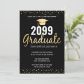 Elegant Gold Confetti Afstuderen Klasse 2022 Kaart (Staand voorkant)