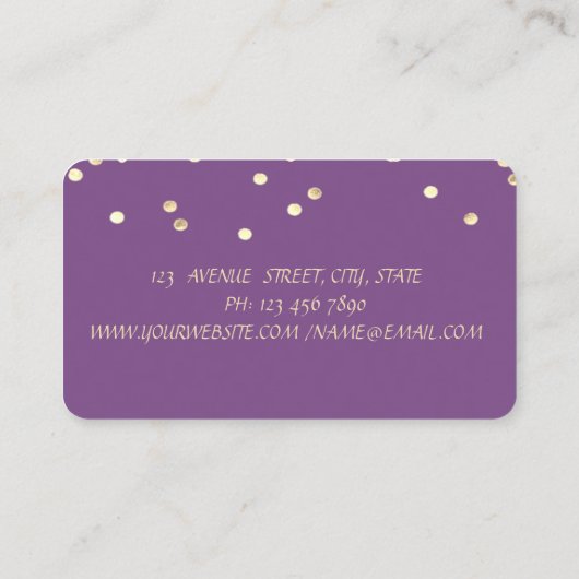 Elegant Gold Confetti bakkerij handgereedschap Visitekaartje (Achterkant)