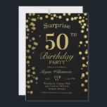 Elegant Gold Confetti Black Surprise 50th Birthday Kaart<br><div class="desc">Elegant Gold Confetti Black Surprise 50th Birthday Party 50 Glitter Modern Laten we dit feest op gang brengen! Met dit goud en deze zwarte uitnodiging kun je het grootse vieren!</div>