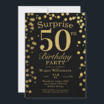 Elegant Gold Confetti Black Surprise 50th Birthday Kaart<br><div class="desc">Elegant Gold Confetti Black Surprise 50th Birthday Party 50 Glitter Modern Laten we dit feest op gang brengen! Met dit goud en deze zwarte uitnodiging kun je het grootse vieren!</div>