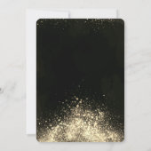 Elegant Gold Confetti, Black Sweet 17 Kaart (Achterkant)
