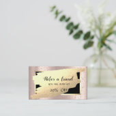 Elegant Gold Confetti, Brush Stroke Roos Gold Aanbevelingskaartje (Staand voorkant)