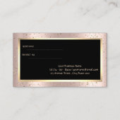 Elegant Gold Confetti, Brush Stroke Roos Gold Aanbevelingskaartje (Achterkant)