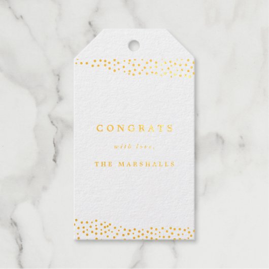 Elegant Gold Confetti Cadeaulabels (Voorkant)