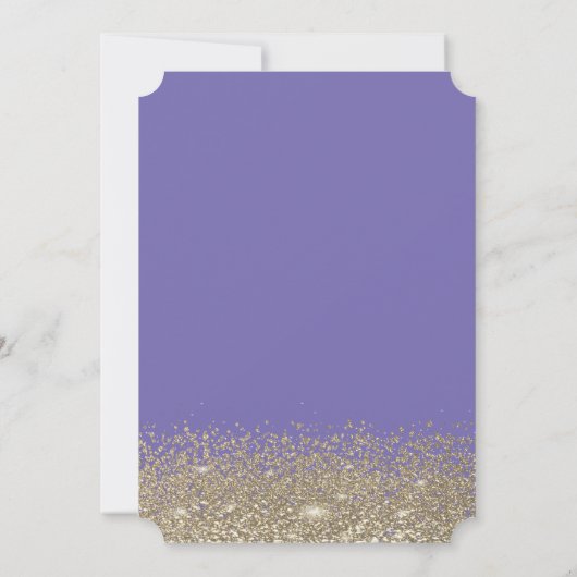 Elegant Gold Confetti Diamonds Lavander Sweet 16 Kaart (Achterkant)