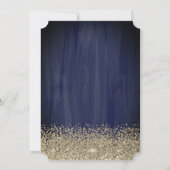 Elegant Gold Confetti Diamonds Navy Blue Sweet 16 Kaart (Achterkant)