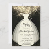 Elegant Gold Confetti, Dress, Vrijgezellenfeest Kaart (Voorkant)